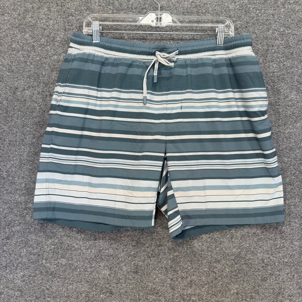 Faherty Board‎ Shorts Mens XL Blue Striped Quick Dry Stretch Shorelite Trunks